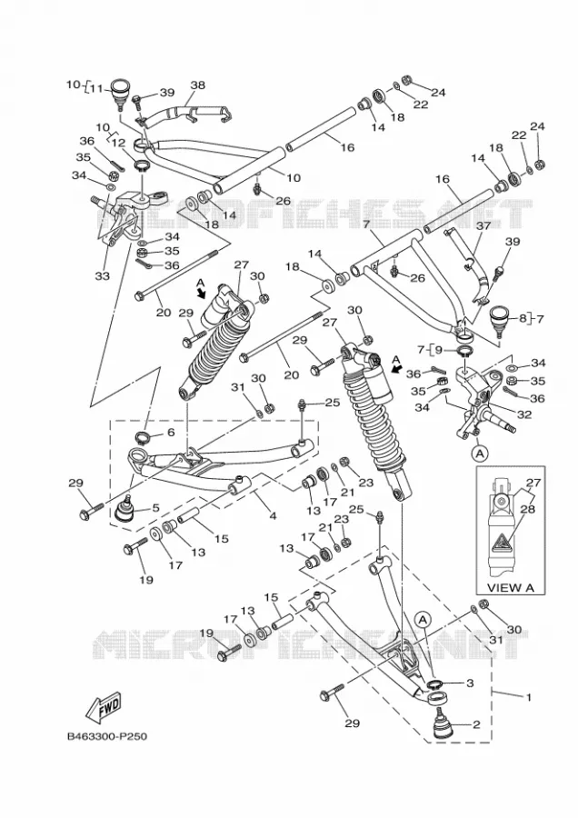 SUSPENSION / ROUE AVANT Yamaha QUAD 700 2020 RAPTOR  YFM700R