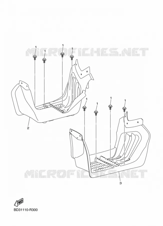 SUPPORT / REPOSE PIEDS Yamaha QUAD 90 2020 RAPTOR  YFM90R