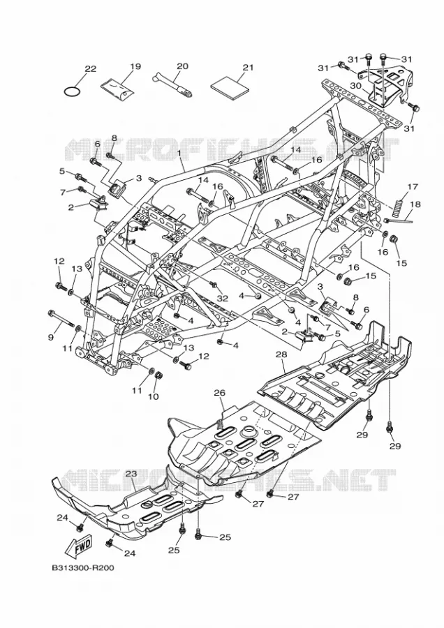 CADRE Yamaha QUAD 700 2020 GRIZZLY  YFM700FWAD