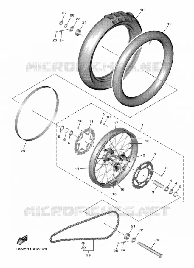 ROUE ARRIERE Yamaha MOTO 450 2021 YZF  YZ450F