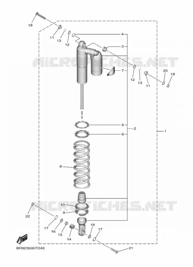 AMMORTISSEUR ARRIERE Yamaha MOTO 450 2021 YZF  YZ450F