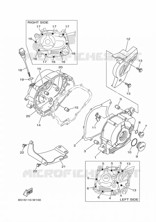 CARTER - MOTEUR 1 Yamaha MOTO 110 2021 TTR  TT-R110E
