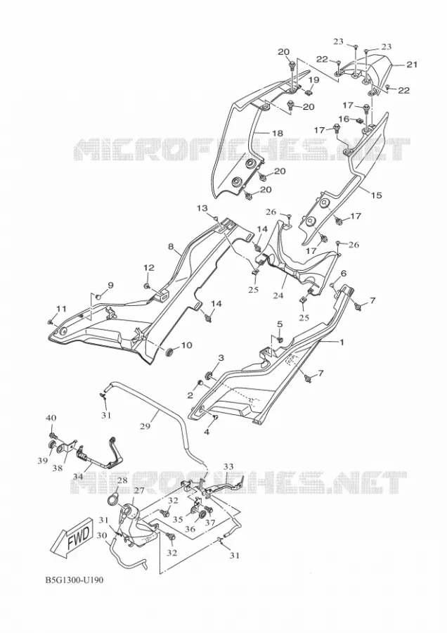 COUVERCLE LATERAL Yamaha MOTO 125 2021 R125  YZF125-A
