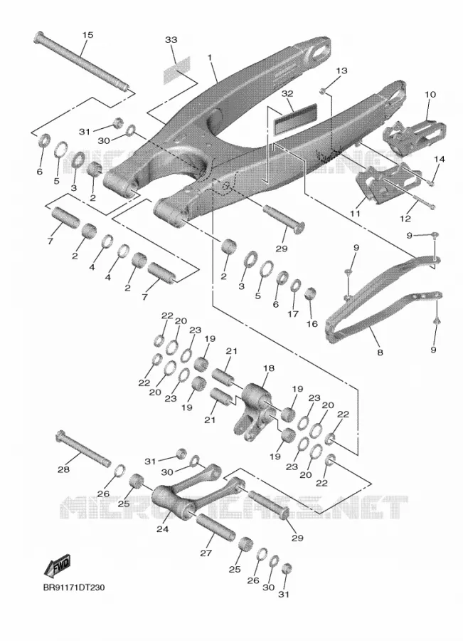 BRAS OSCILLANT  Yamaha MOTO 250 2021 YZF  YZ250F
