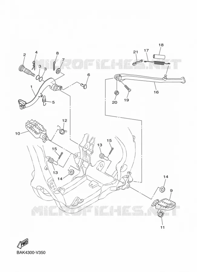 BEQUILLE / REPOSE PIEDS Yamaha MOTO 250 2021 WRF  WR250F