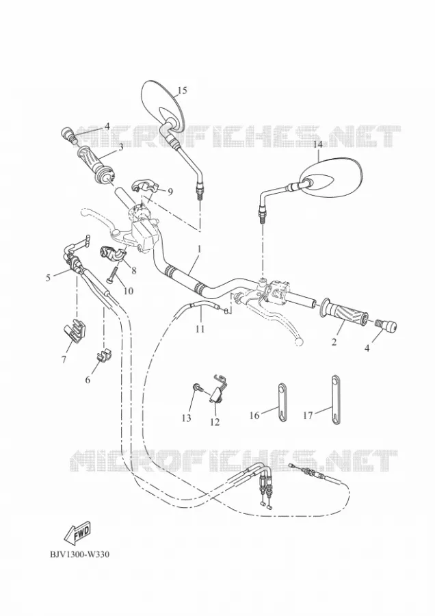 GUIDON ET CABLES Yamaha MOTO 700 2021 XSR  MTM690-U