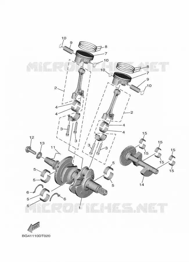 VILEBREQUIN / PISTON Yamaha SIDE BY SIDE 850 2021 WOLVERINE  YXF850E/YXF85WPAM