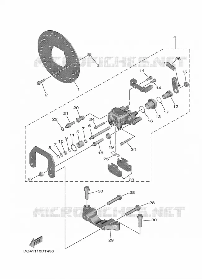 ETRIER DE FREIN ARRIERE 2 Yamaha SIDE BY SIDE 850 2021 WOLVERINE  YXF850E/YXF85WPAM