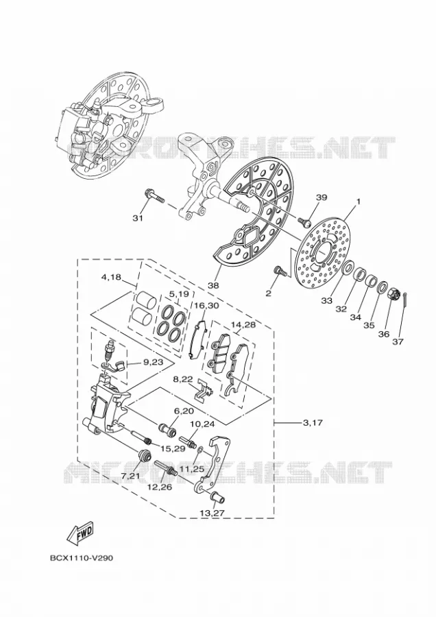 ETRIER DE FREIN AVANT Yamaha QUAD 700 2021 RAPTOR  YFM700R