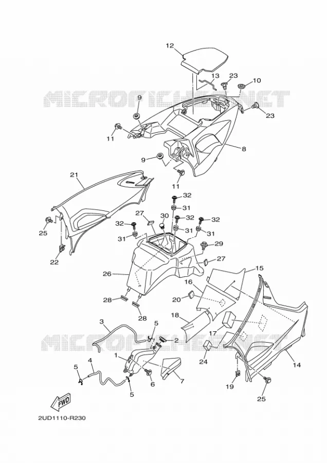 COUVERCLE LATERAL Yamaha QUAD 700 2021 GRIZZLY  YFM700FWAD