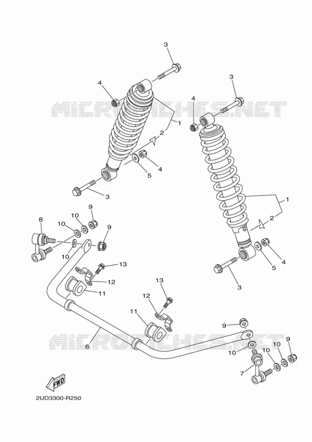 AMMORTISSEUR ARRIERE Yamaha QUAD 700 2021 GRIZZLY  YFM700FWAD