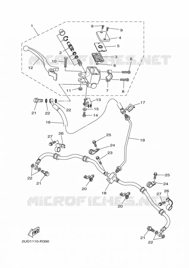 MAITRE CYLINDRE AVANT Yamaha QUAD 700 2021 GRIZZLY  YFM700FWAD