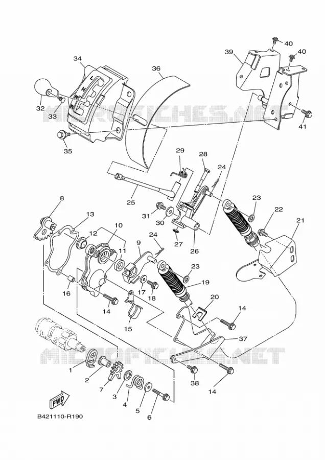 AXE DE SELECTEUR / PEDALE Yamaha SIDE BY SIDE 700 2021 VIKING  YXM700E/YX70MPM