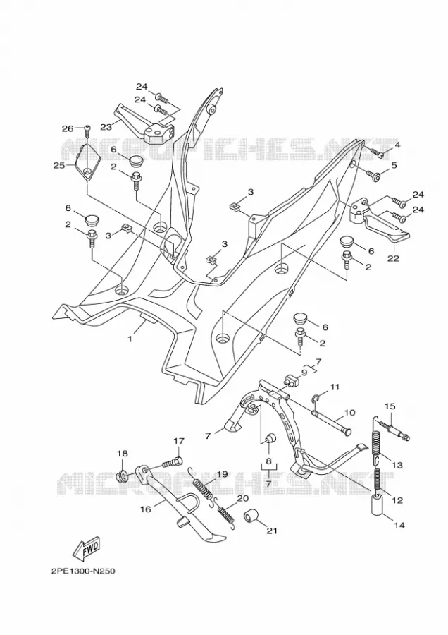 SUPPORT / REPOSE PIEDS Yamaha SCOOTER 125 2014 MAJESTY S  XC125R