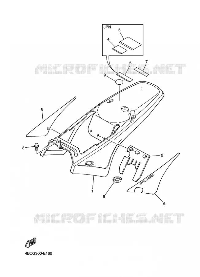 COUVERCLE LATERAL Yamaha MOTO 80 2006 PW  PW80