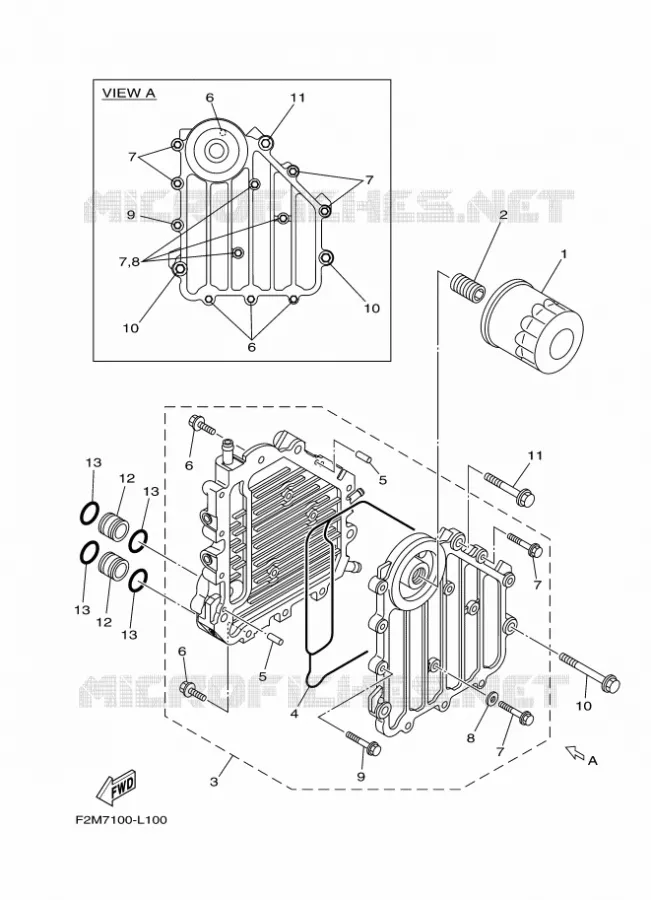 RADIATEUR D'HUILE / ECHANGEUR Yamaha Waverunner 1800 2021 GP  GP1800B-W