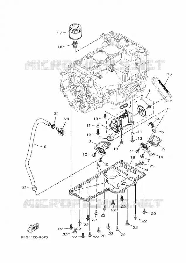 POMPE A HUILE Yamaha Waverunner 1050 2020 EX  EX1050B-V