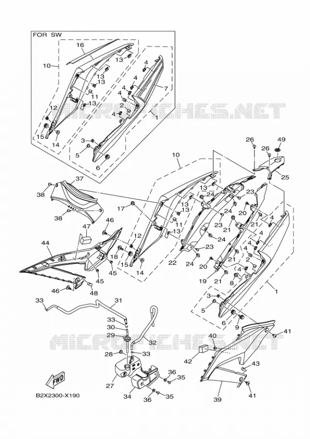 COUVERCLE LATERAL Yamaha MOTO 300 2022 R3  YZF320-A