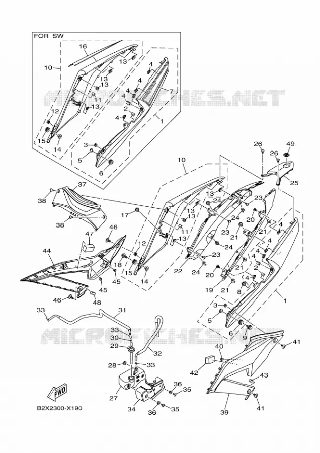 COUVERCLE LATERAL Yamaha MOTO 300 2022 R3  YZF320-A