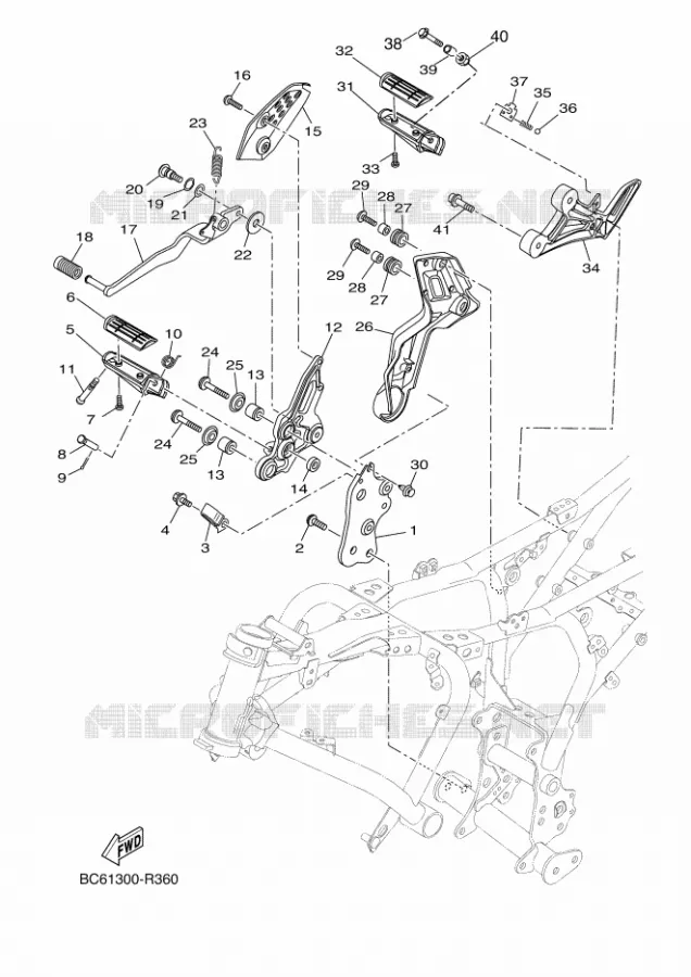 BEQUILLE / REPOSE PIEDS 2 Yamaha MOTO 700 2022 TRACER  MTT690