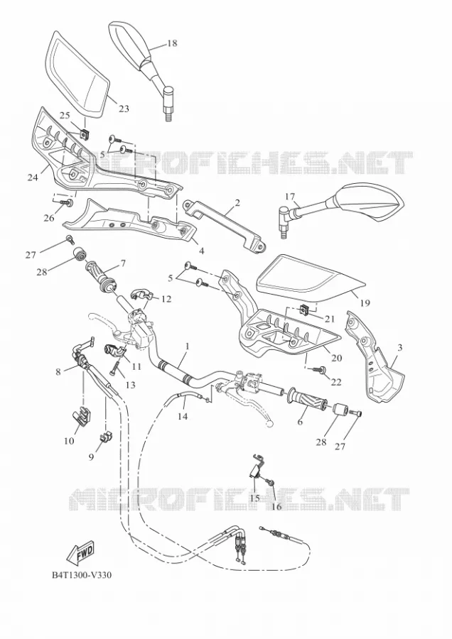 GUIDON ET CABLES Yamaha MOTO 700 2022 TRACER  MTT690