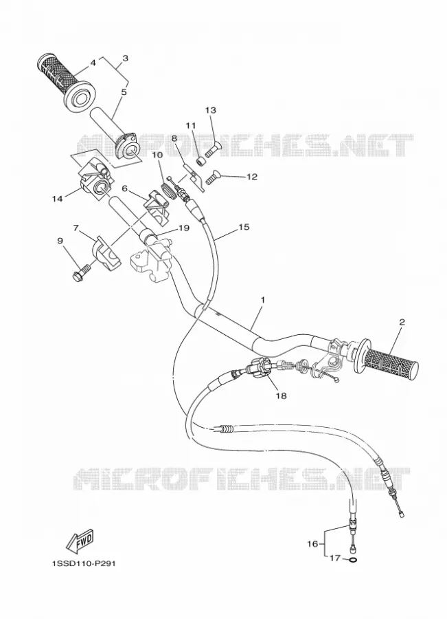 GUIDON ET CABLES Yamaha MOTO 125 2022 YZ  YZ125