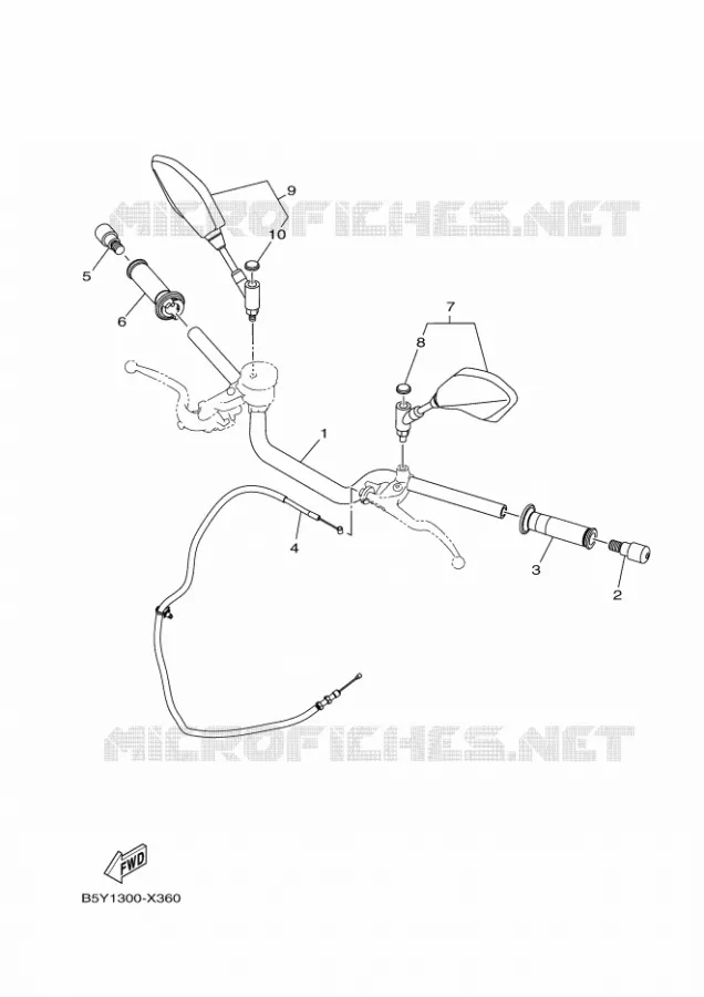 GUIDON ET CABLES Yamaha MOTO 1000 2022 MT  MTN1000