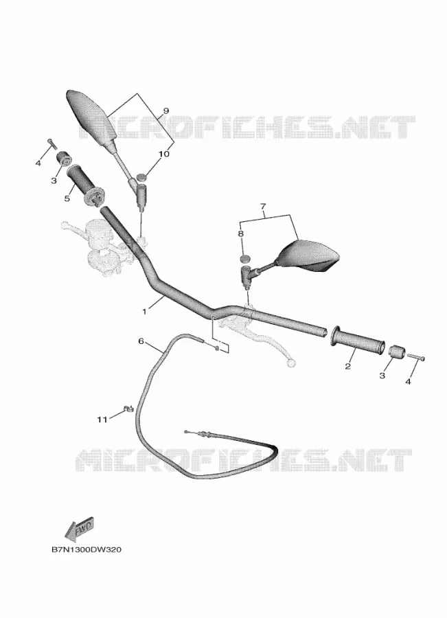 GUIDON ET CABLES Yamaha MOTO 900 2022 MT  MTN890