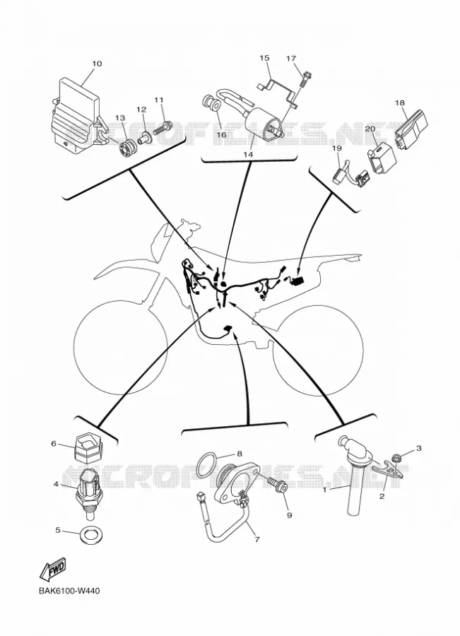 PARTIE ELECTRIQUE 1 Yamaha MOTO 250 2022 WRF  WR250F