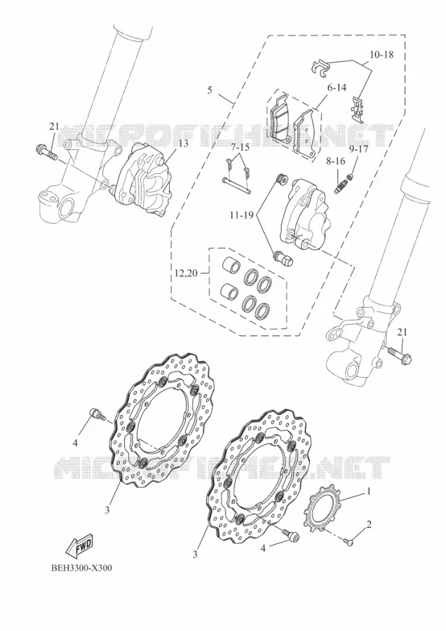 ETRIER DE FREIN AVANT Yamaha MOTO 700 2022 TENERE  XTZ690D-B