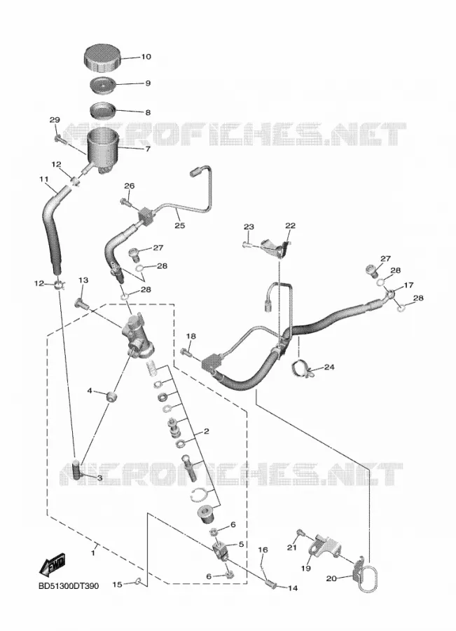 MAITRE CYLINDRE DE FREIN ARRIERE Yamaha MOTO 900 2018 NIKEN  MXT850
