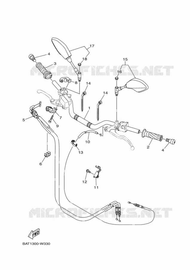 GUIDON ET CABLES Yamaha MOTO 700 2022 MT  MTN690-U
