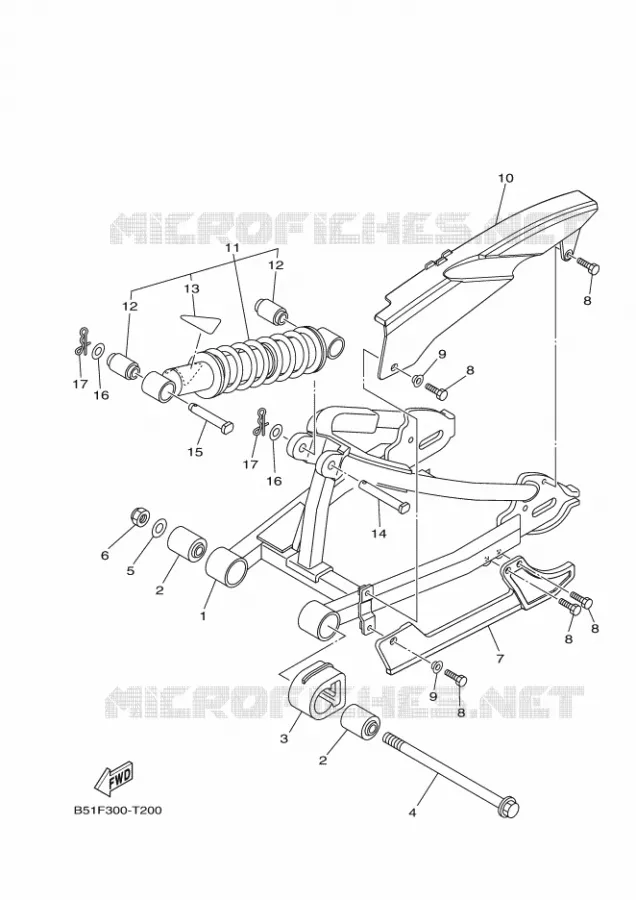 BRAS OSCILLANT / AMORTISSEUR Yamaha MOTO 110 2022 TTR  TT-R110E