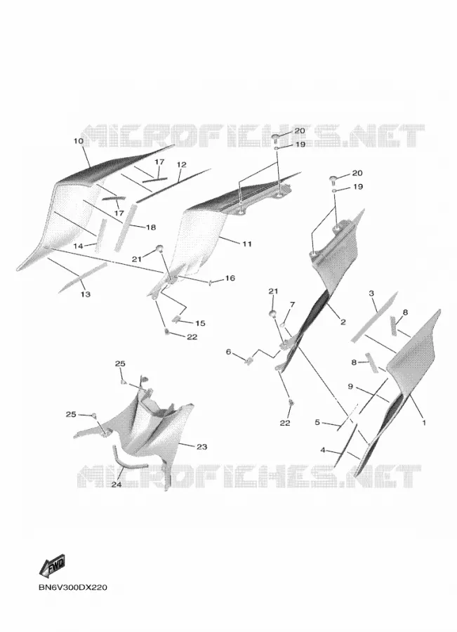 COUVERCLE LATERAL Yamaha MOTO 600 2022 R6  YZF600W