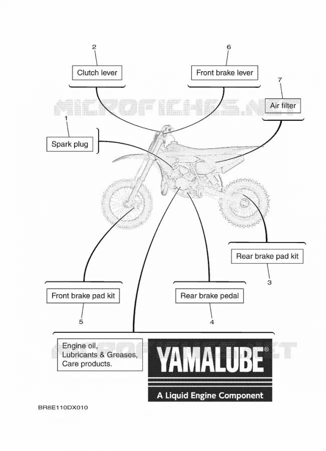 PIECES D'ENTRETIEN Yamaha MOTO 65 2022 YZ  YZ65
