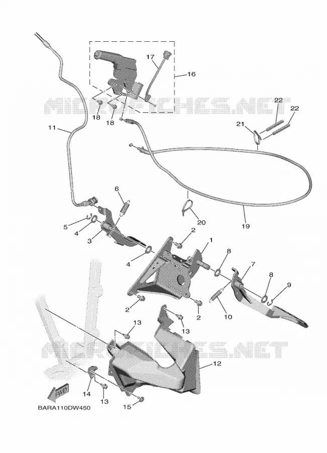 PEDALE / CABLE Yamaha SIDE BY SIDE 850 2022 WOLVERINE  YXF850E/YX85FPAN