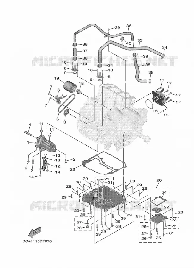 POMPE A HUILE Yamaha SIDE BY SIDE 850 2022 WOLVERINE  YXF850E/YX85FPAN