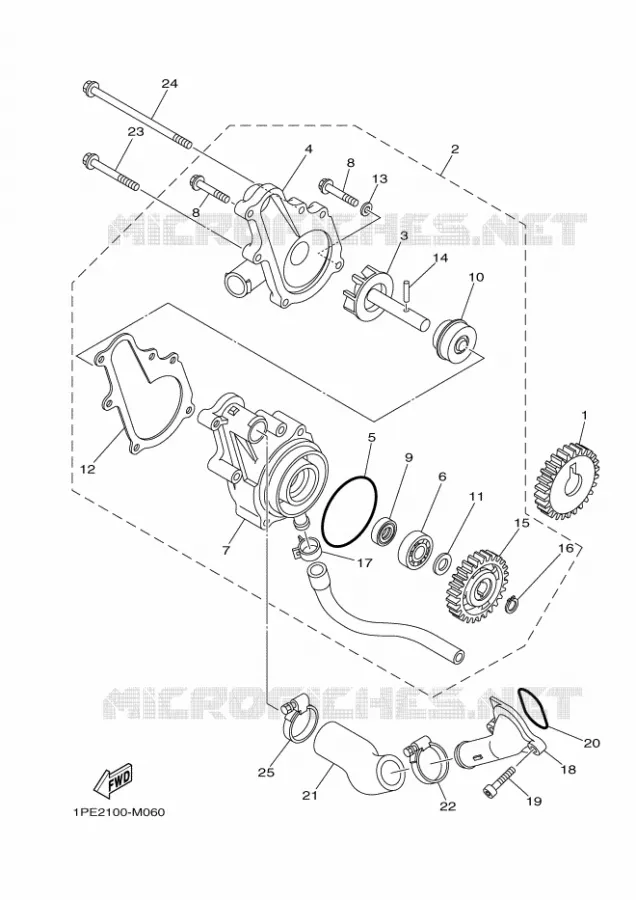 POMPE A EAU Yamaha QUAD 700 2022 RAPTOR  YFM700R