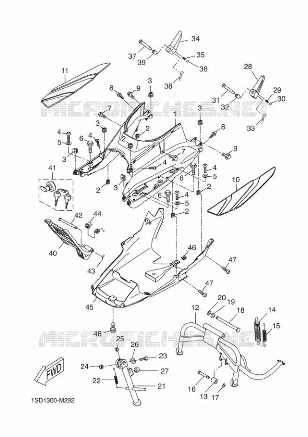 SUPPORT / REPOSE PIEDS Yamaha SCOOTER 400 2013 XMAX  YP400R