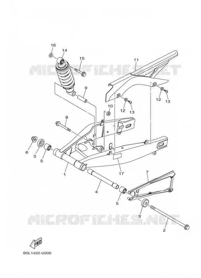 BRAS OSCILLANT / AMORTISSEUR Yamaha MOTO 300 2023 R3  YZF320-A