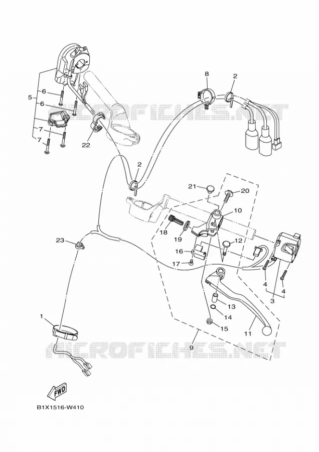 COMMODO / LEVIER Yamaha MOTO 300 2023 R3  YZF320-A
