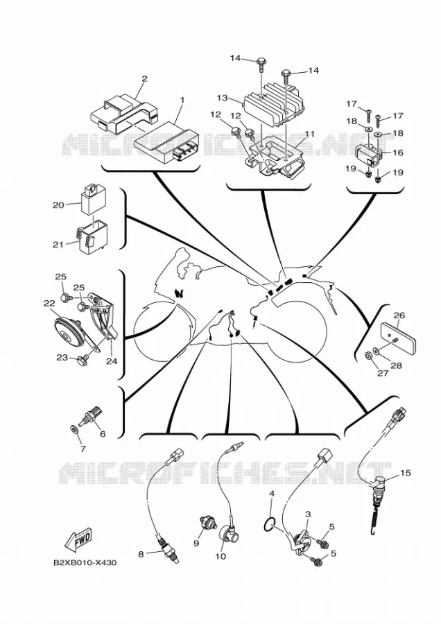 PARTIE ELECTRIQUE 2 Yamaha MOTO 300 2023 R3  YZF320-A