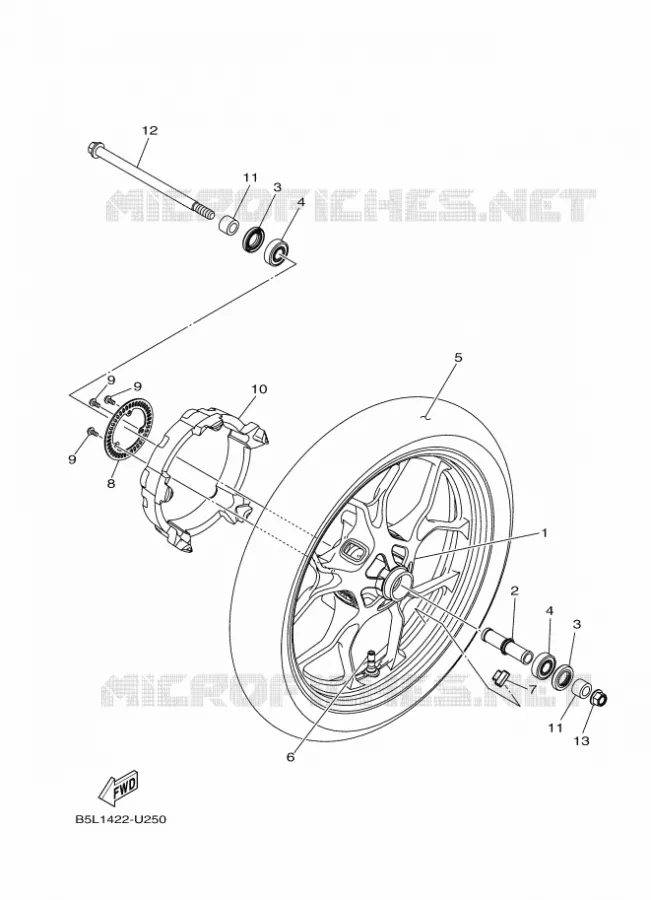 ROUE AVANT Yamaha MOTO 300 2023 R3  YZF320-A