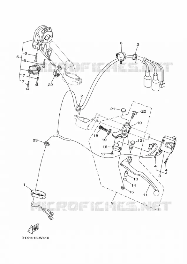 COMMODO / LEVIER Yamaha MOTO 300 2023 R3  YZF320-A