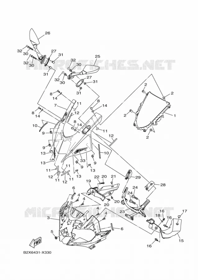 PARE BRISE Yamaha MOTO 300 2023 R3  YZF320-A