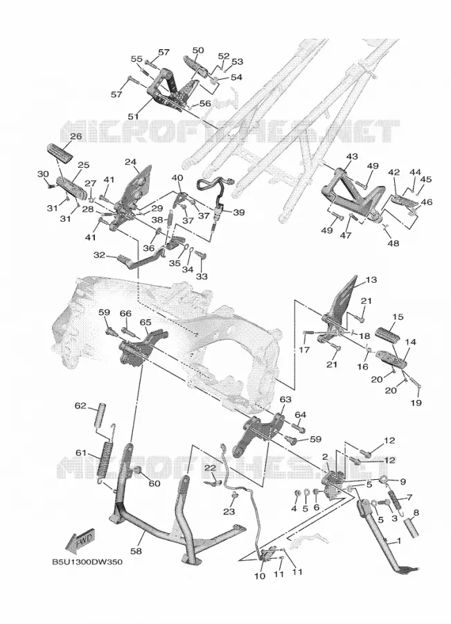 BEQUILLE / REPOSE PIEDS Yamaha MOTO 900 2023 TRACER  MTT890