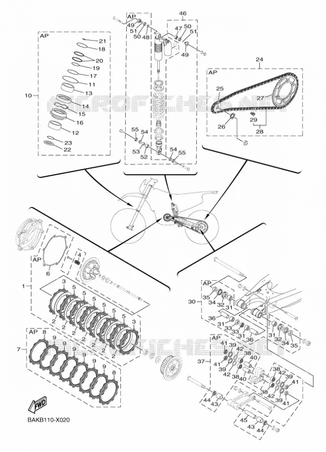 KIT PIECES D'ENTRETIEN Yamaha MOTO 250 2023 WRF  WR250F
