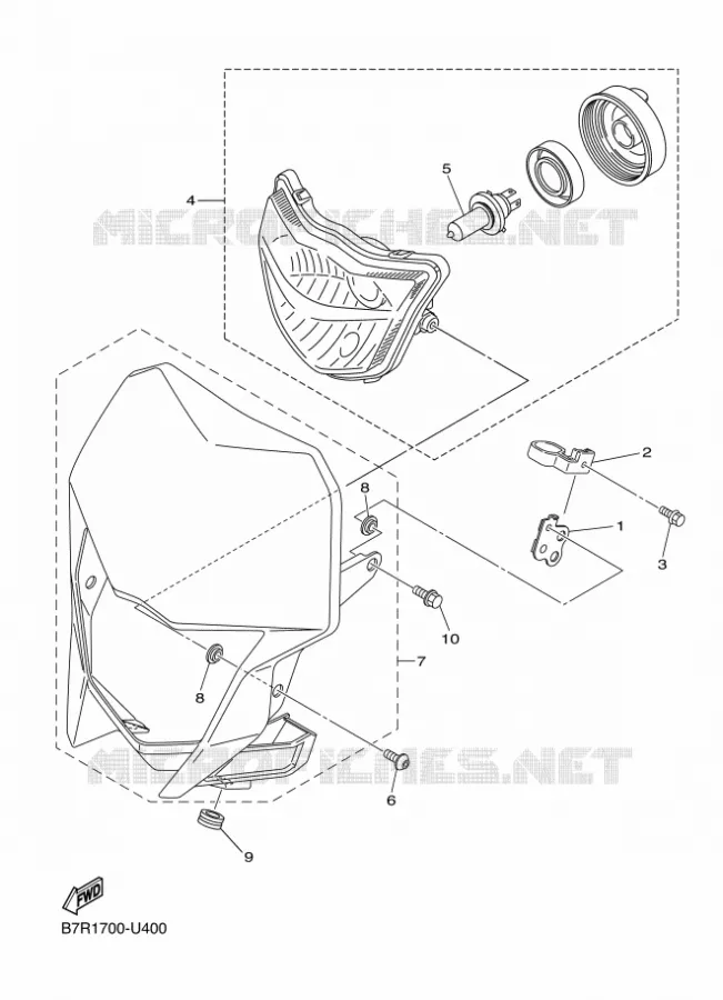 PHARE  Yamaha MOTO 250 2023 WRF  WR250F
