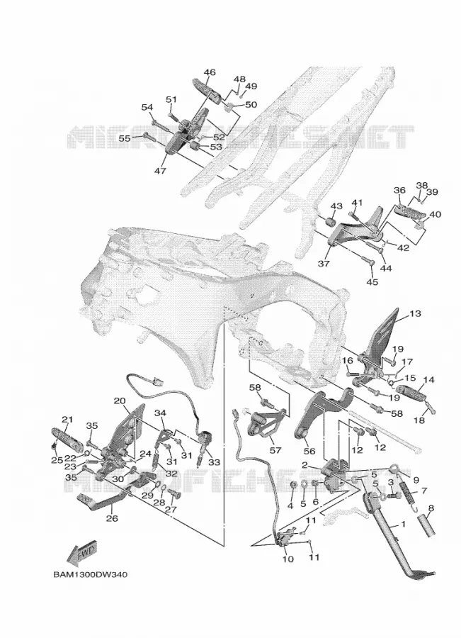 BEQUILLE / REPOSE PIEDS Yamaha MOTO 900 2023 MT  MTN890D