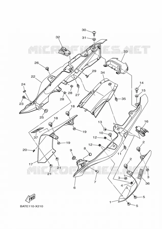 COUVERCLE LATERAL Yamaha MOTO 700 2023 MT  MTN690